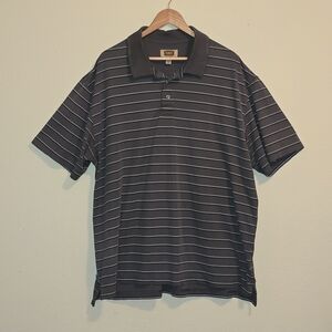 The Foundry Supply Co. Dark Gray Polo with White Stripes